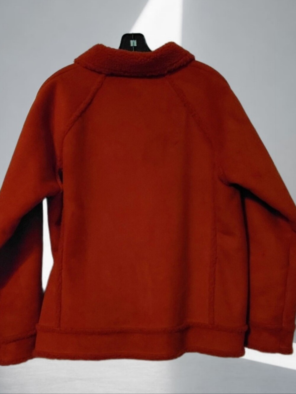 Womens LP Jacket Liz Claiborne Red Sherpa Lining, Trim, & Collar SOFT Warm - Picture 3 of 10